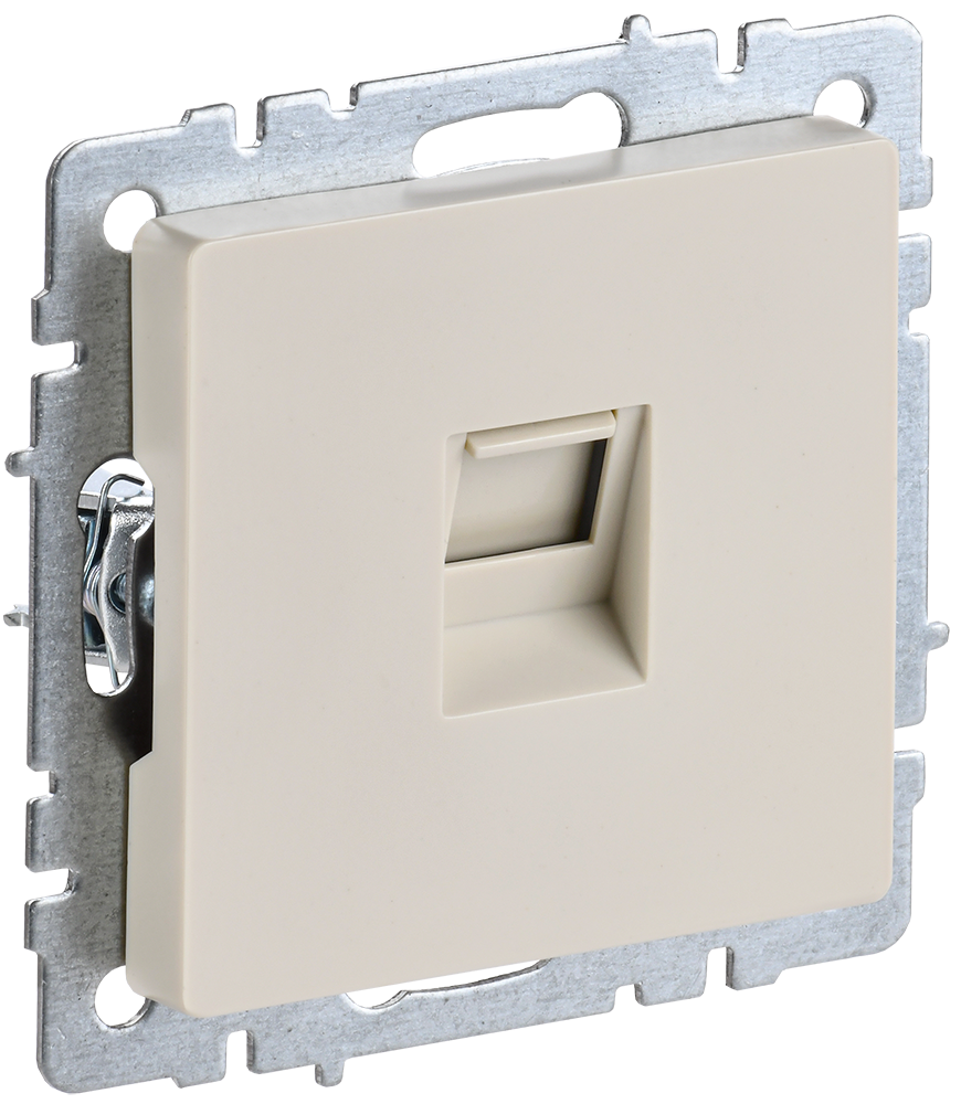 Розетка компьютерная RJ45 категории 5E BRITE IEK бежевая в Чите