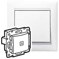 Выключатель одноклавишный VALENA Legrand с подсветкой белый в Чите