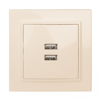 Минск Розетка USB 2-местная СП 2,1А  бежевая  EKF в Чите