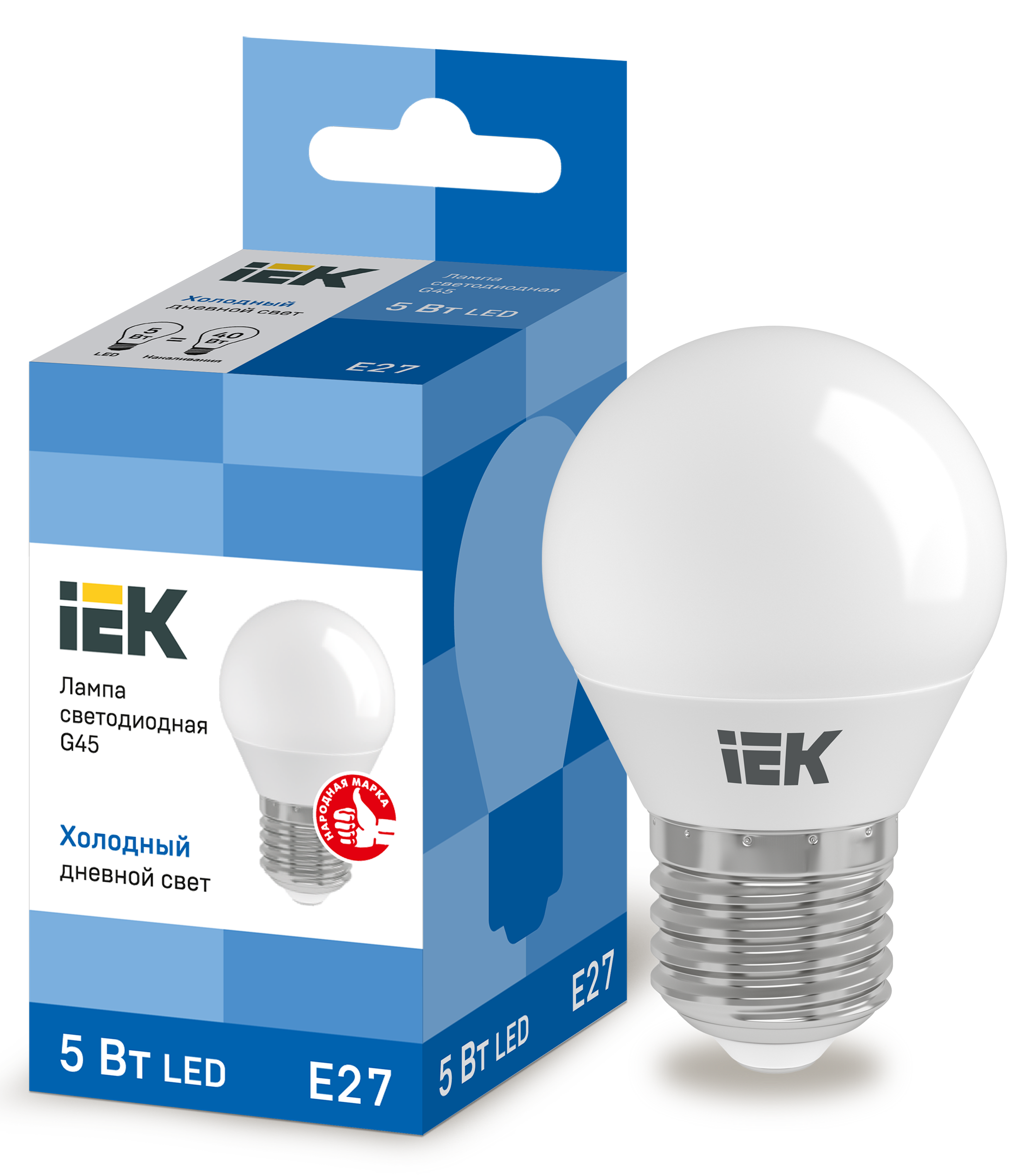 Лампа LED G45 шар 5Вт 230В 6500К E27 IEK в Чите