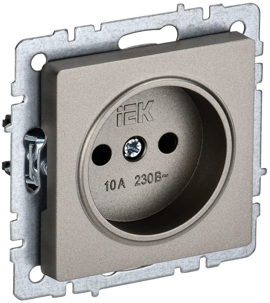 Розетка одинарная 10А BRITE IEK шампань в Чите