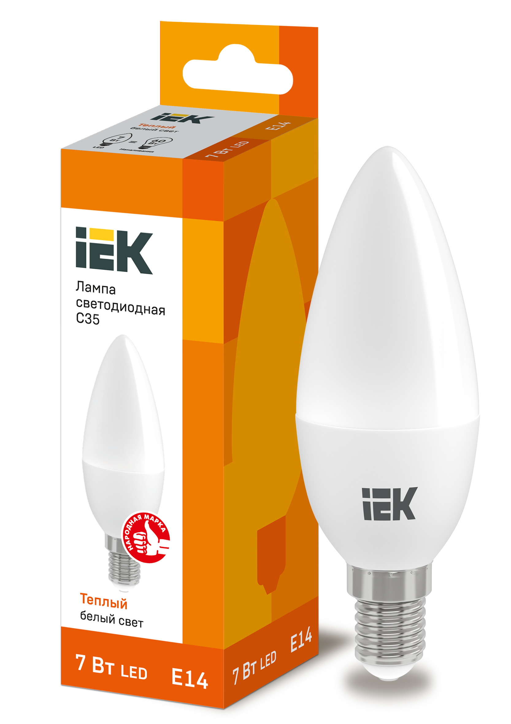 Лампа LED C35 свеча 7Вт 230В 3000К E14 IEK в Чите