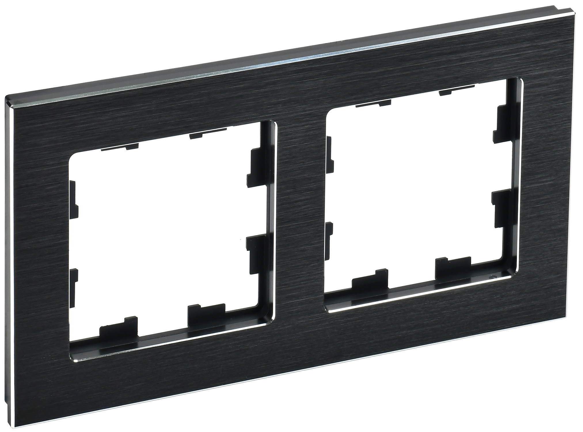 Рамка двойная BRITE IEK металл черная в Чите