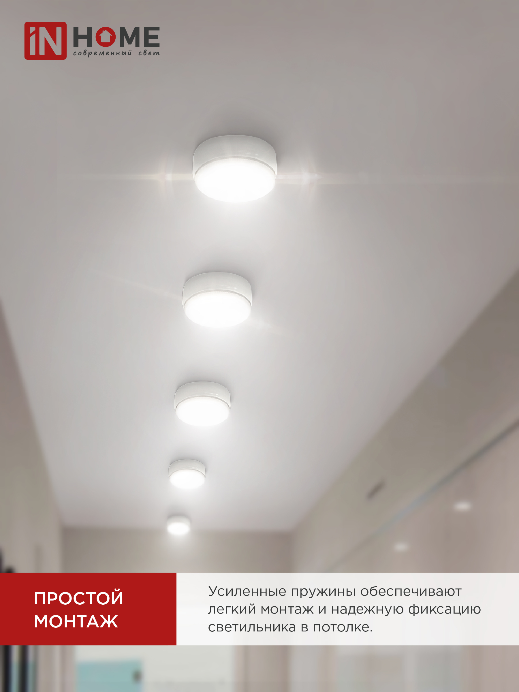 Светильник накладной GX53S-standard RW металл под лампу GX53 белый IN HOME в Чите