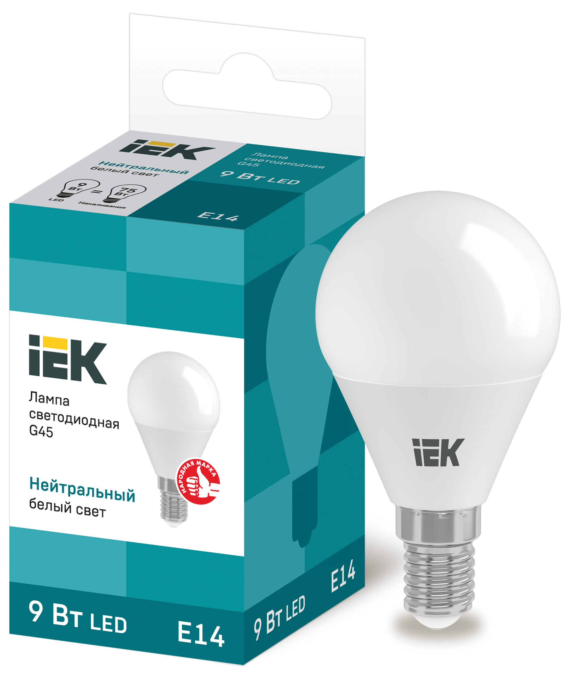 Лампа LED G45 шар 9Вт 230В 4000К E14 IEK в Чите