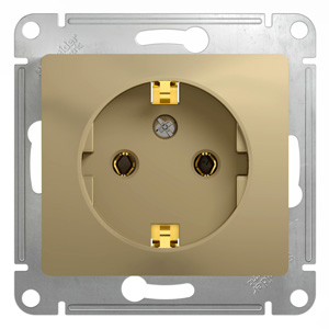 Розетка одинарная Glossa SE с заземлением титан в Чите