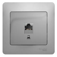 Розетка компьютерная Glossa SE алюминий в Чите