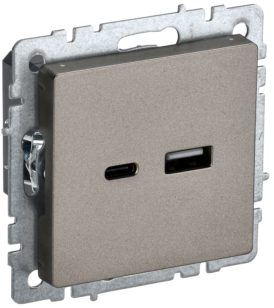 Розетка USB A+C 18Вт BRITE IEK шампань в Чите