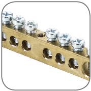 Шина "0" N (6x9мм) 10 отверстий латунь синий нейлоновый корпус комбинированный розничный стикер EKF в Чите