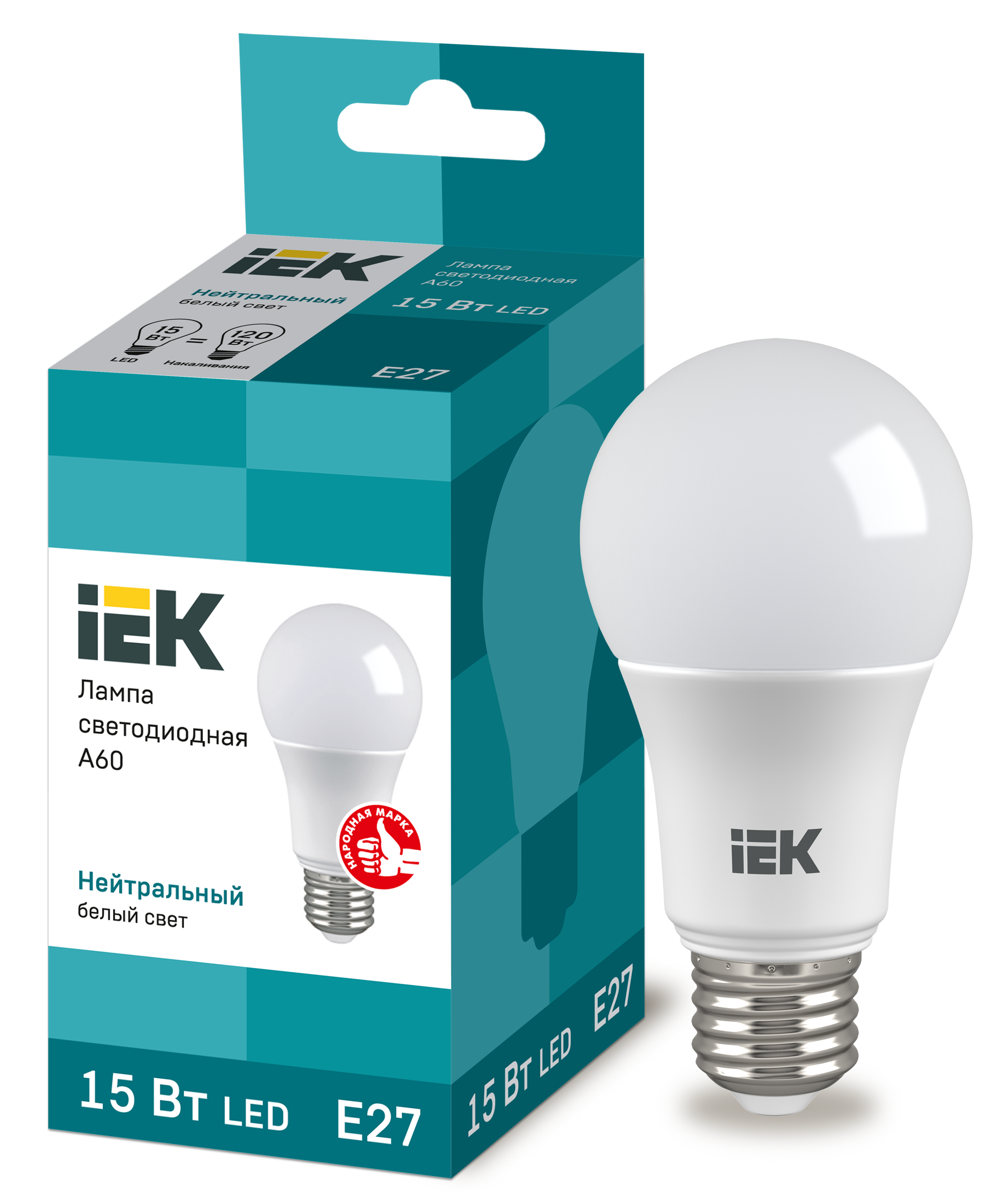 Лампа LED A60 груша 15Вт 230В 4000К E27 IEK в Чите