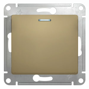 Выключатель одноклавишный Glossa SE с подсветкой титан в Чите