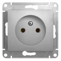 Розетка одинарная Glossa SE алюминий в Чите