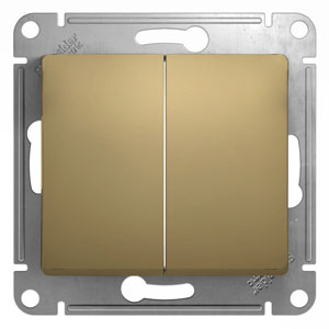 Выключатель двухклавишный Glossa SE титан в Чите