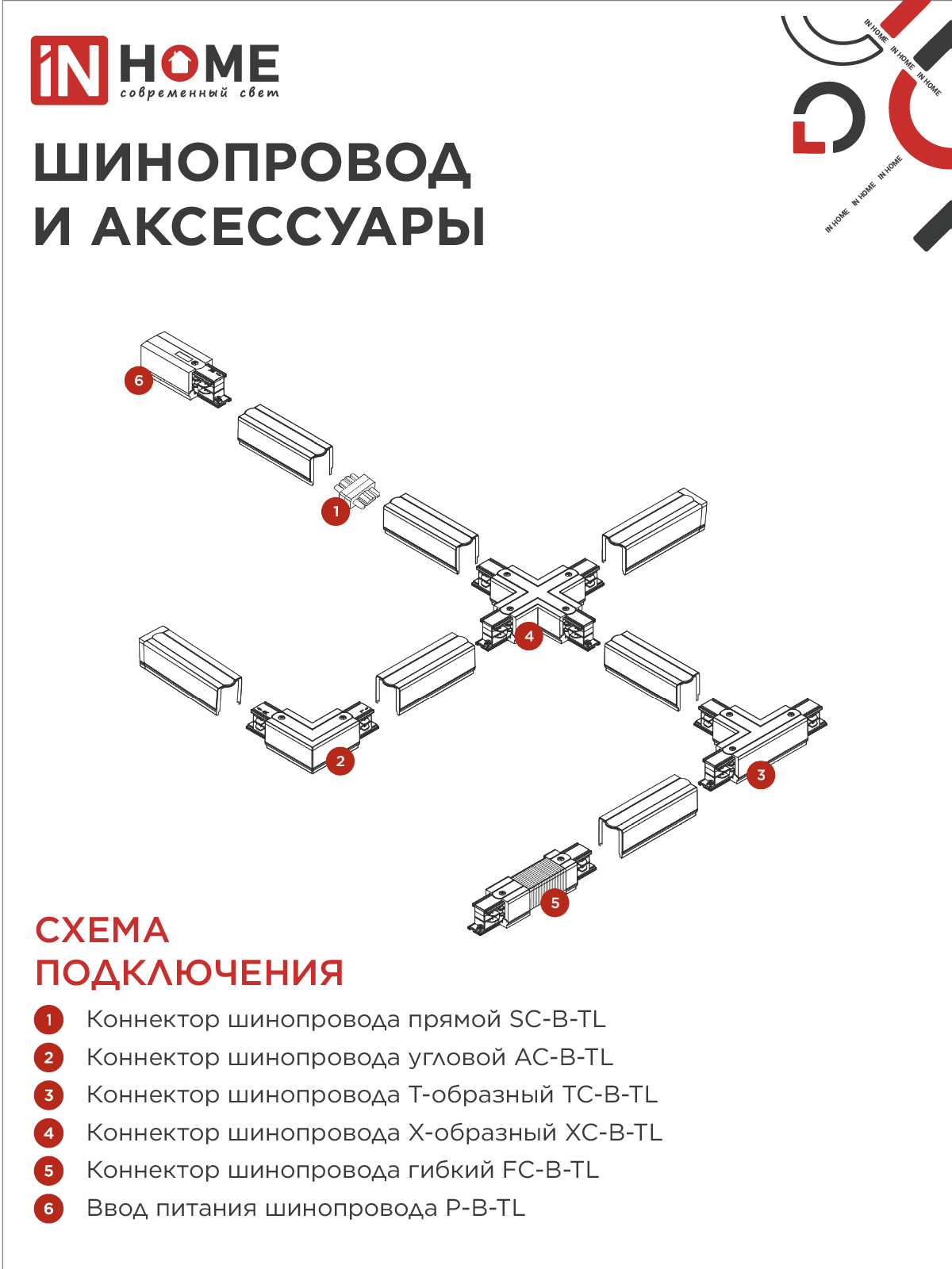 Светильник трековый TR-GX53 SBM-BL черный IN HOME в Чите