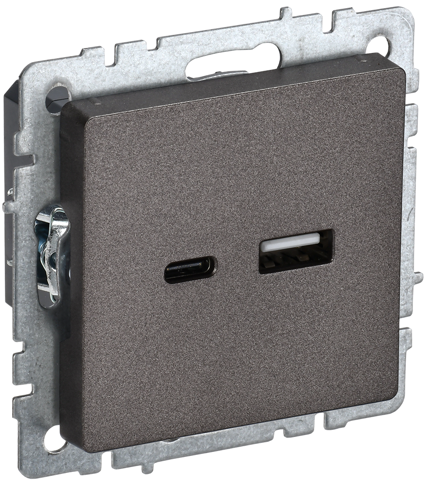 Розетка USB A+C 18Вт BRITE IEK бронза в Чите