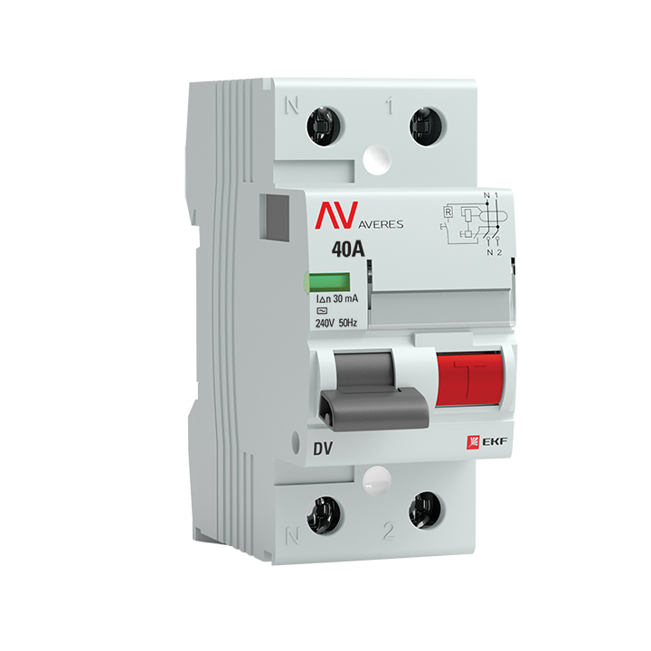 Устройство защитного отключения DV 2P 40А/30мА (AC) EKF AVERES в Чите