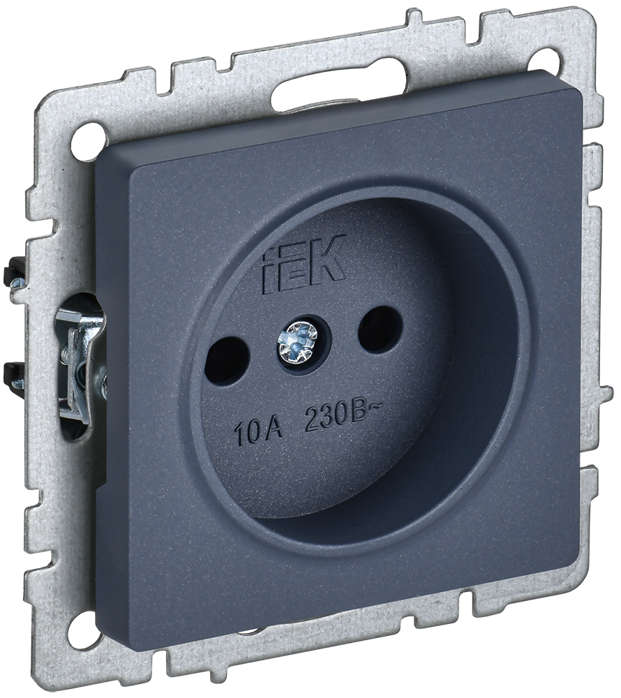 Розетка одинарная 10А BRITE IEK маренго в Чите