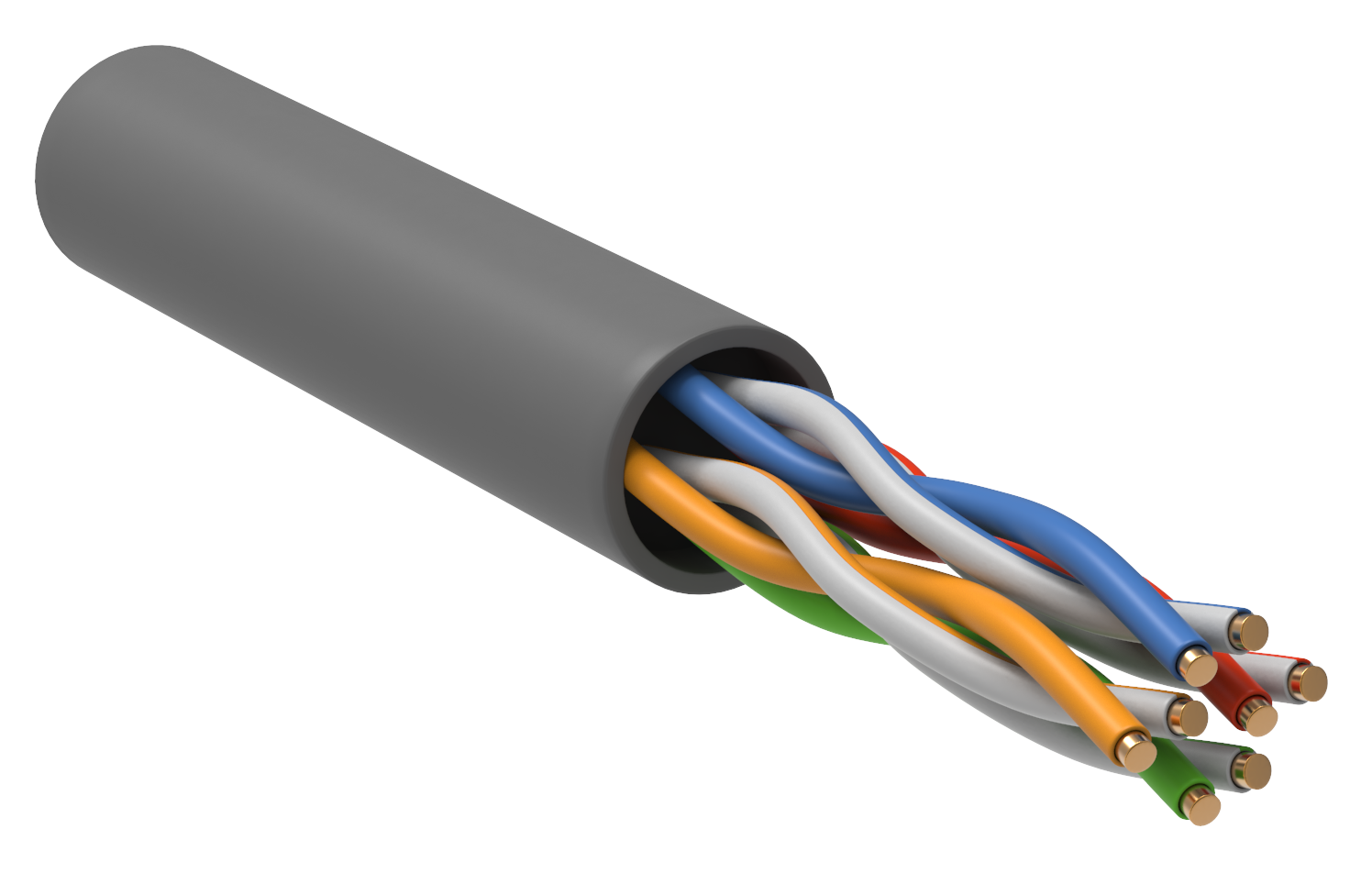 Кабель связи витая пара U/UTP кат.5E 4 пары PVC серый GENERICA в Чите