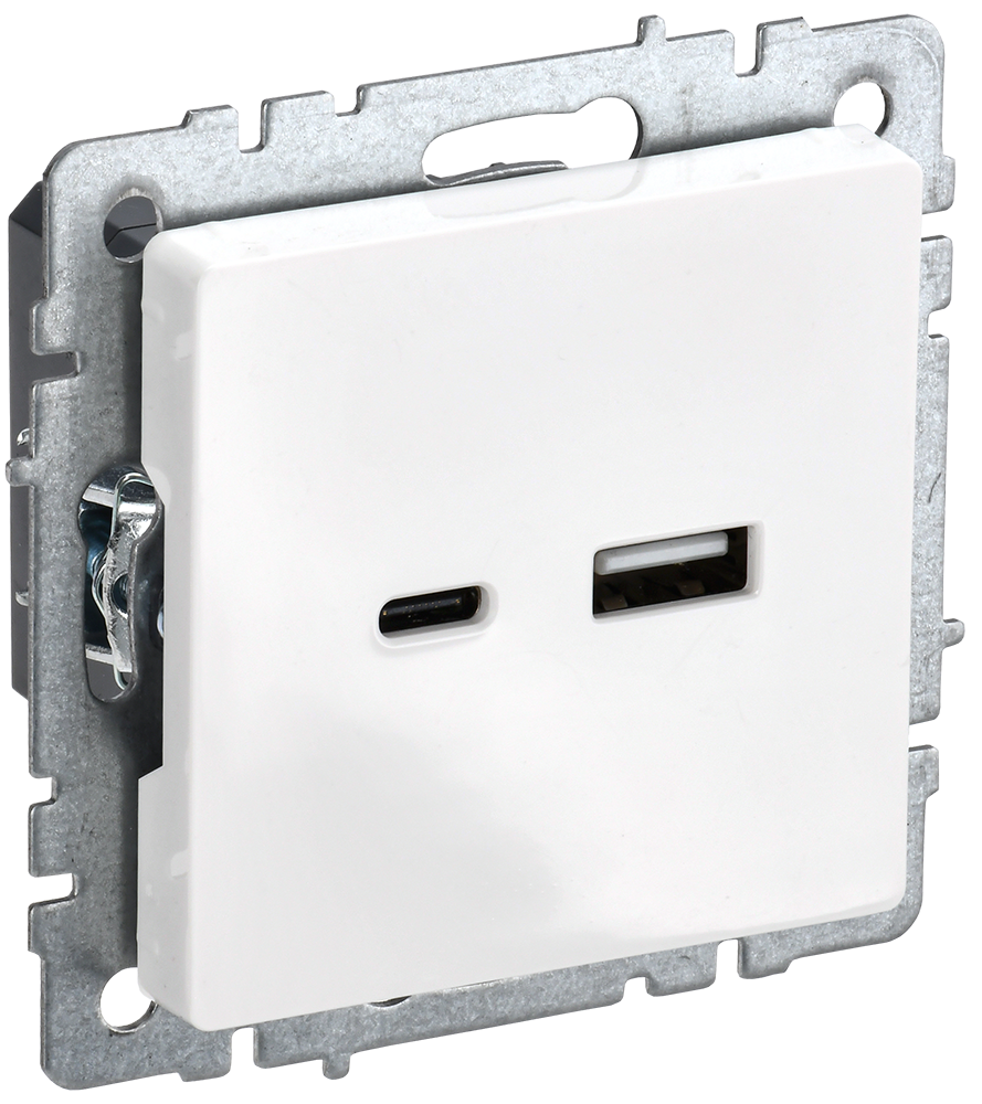 Розетка USB A+C 18Вт BRITE IEK белая в Чите
