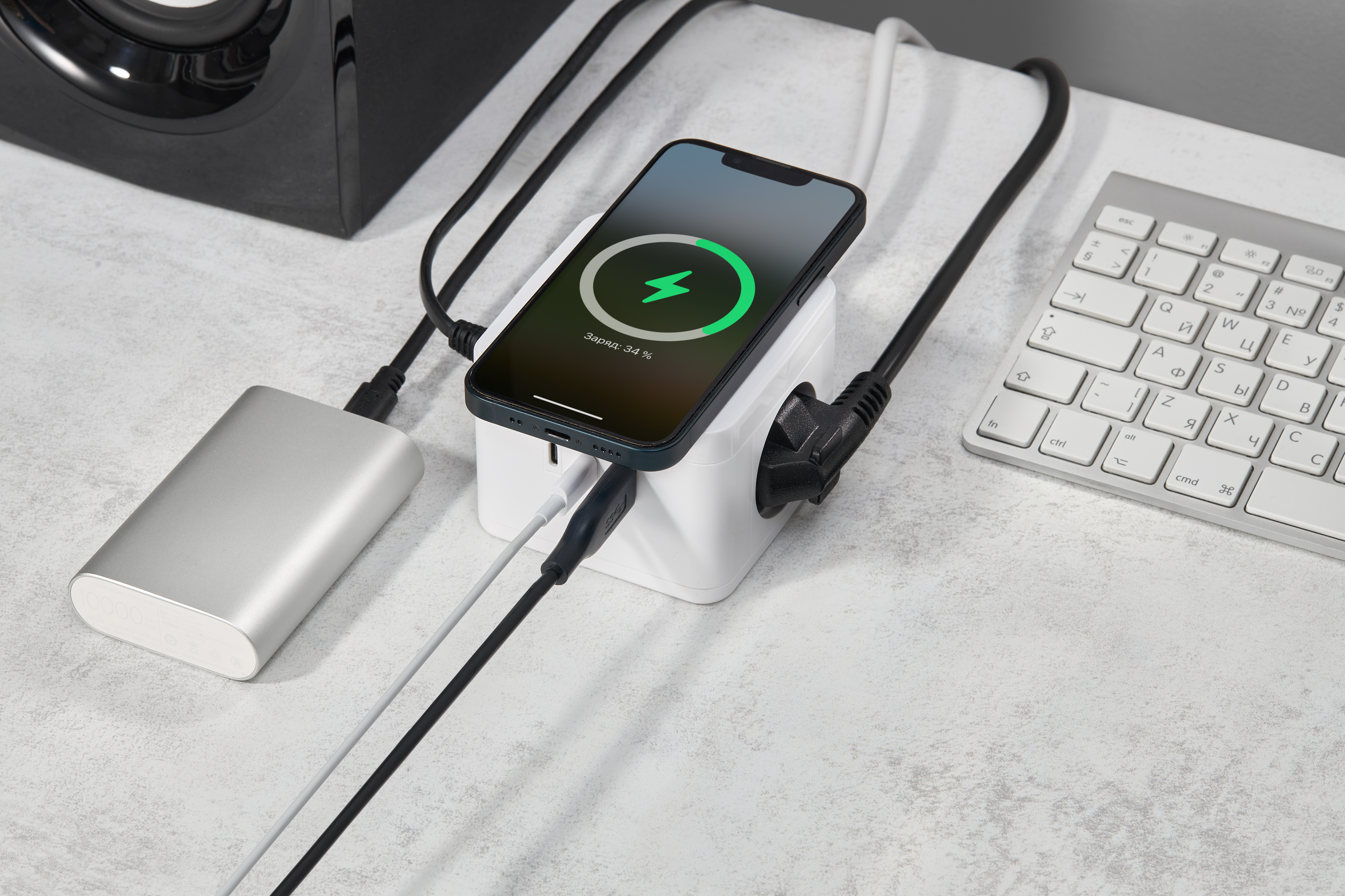 Удлинитель DOMINIC Qi10Вт У02К 1,3м 3х1мм2 USB A+C белый IEK в Чите