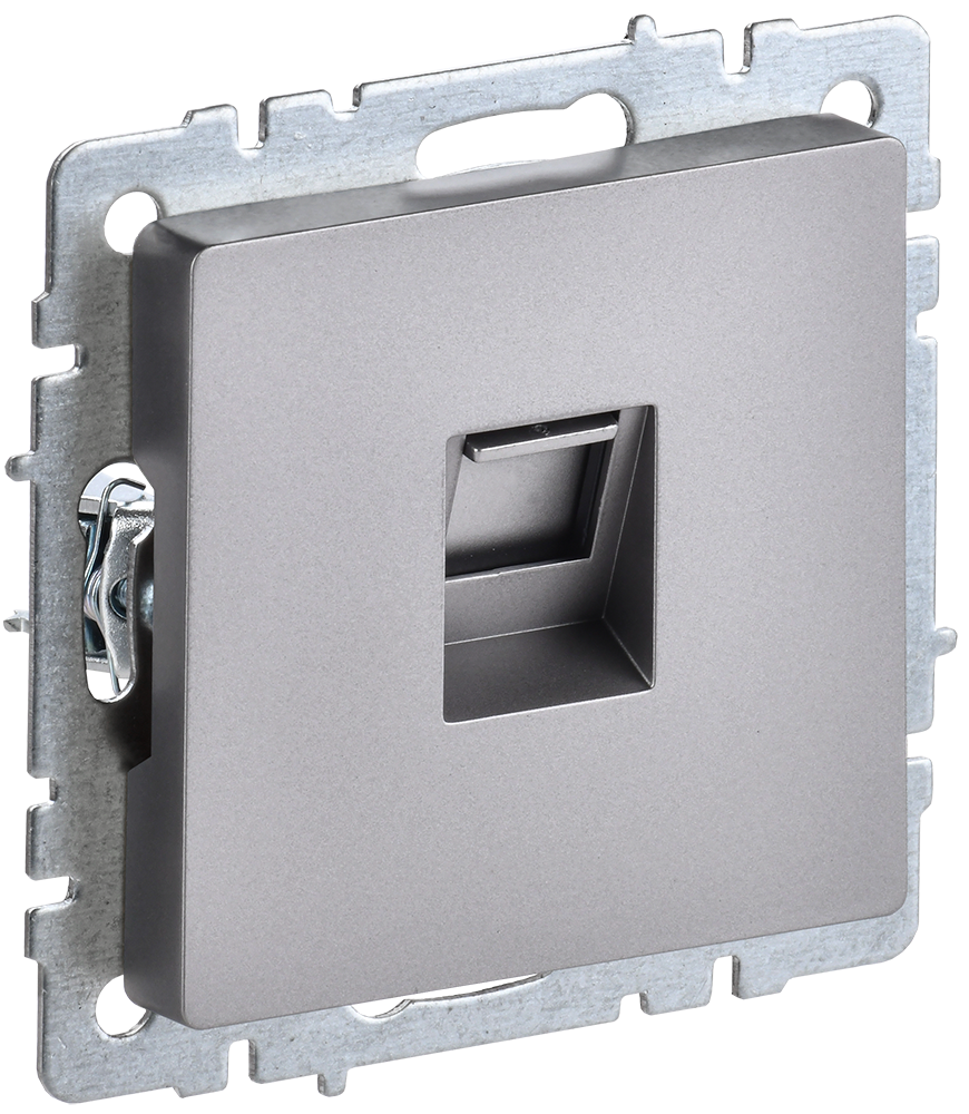 Розетка компьютерная RJ45 категории 5E BRITE IEK сталь в Чите