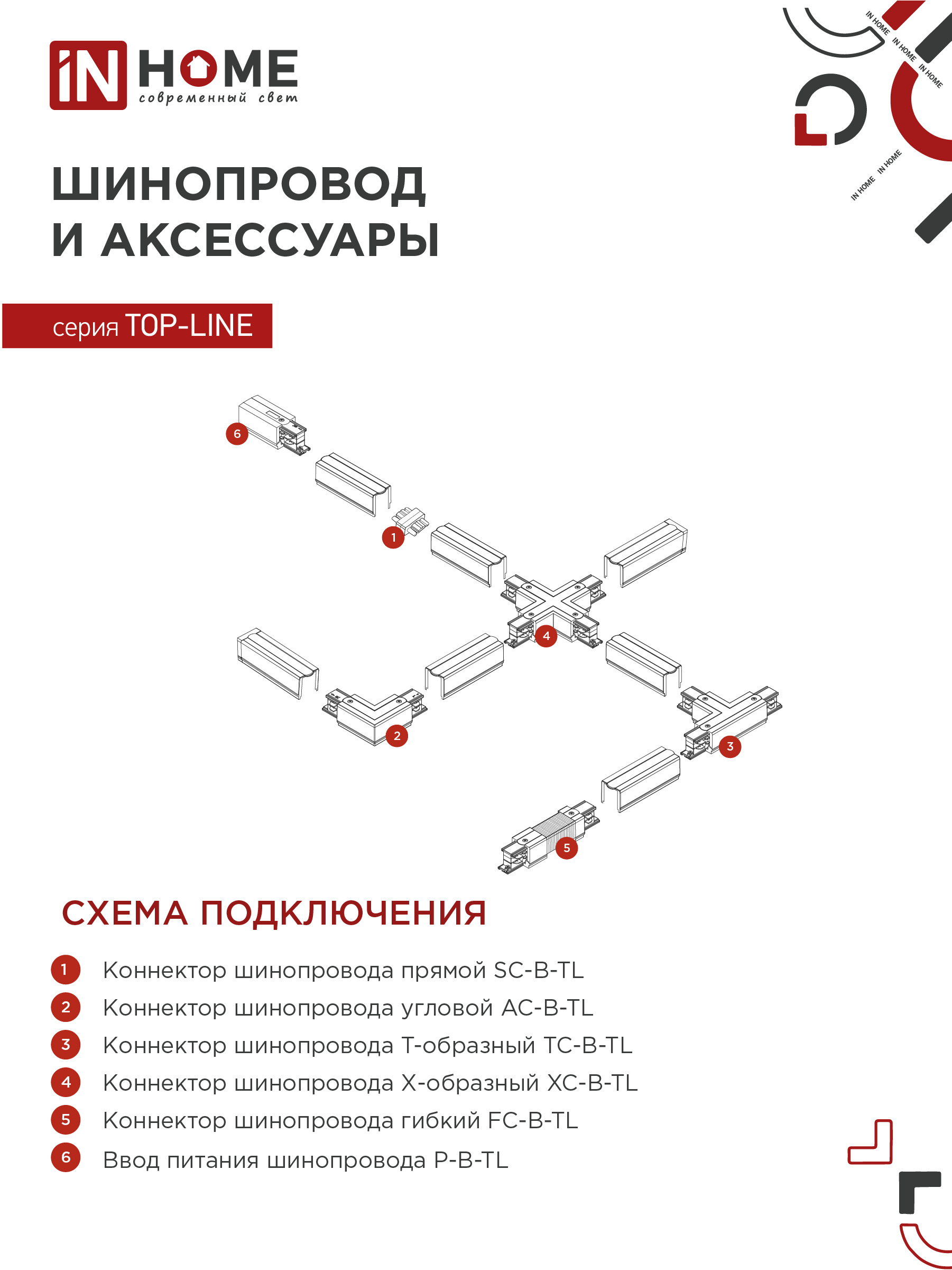 Светильник трековый TR-GX53-TL 50RB под лампу GX53 черный IN HOME в Чите