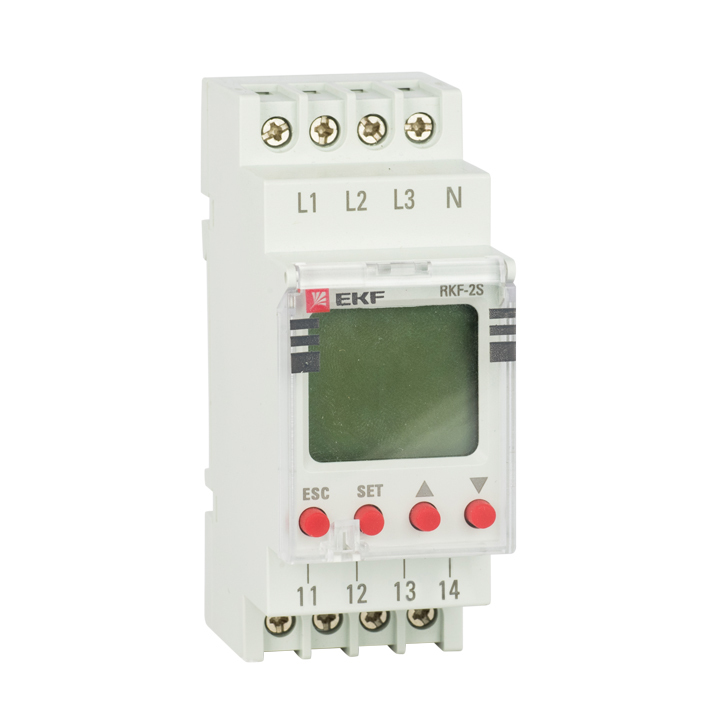 Реле контроля фаз RKF-2S с LCD дисплеем (с нейтралью) EKF PROxima в Чите