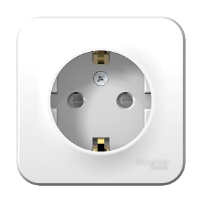 Розетка одинарная BLANCA SE накладная с заземлением со шторками белая в Чите