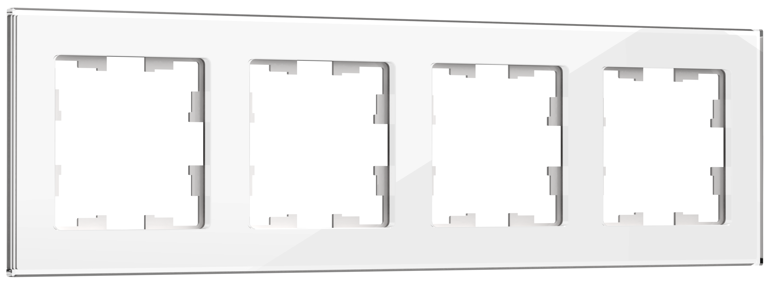 Рамка четырехместная BRITE IEK стекло белая в Чите