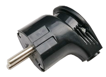 Вилка угловая с заземлением 16А черная 4210 IN HOME в Чите