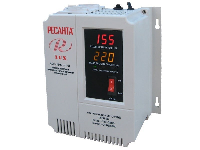 Стабилизатор напряжения однофазный цифровой настенный ACH-1500Н/1-Ц Lux Ресанта в Чите