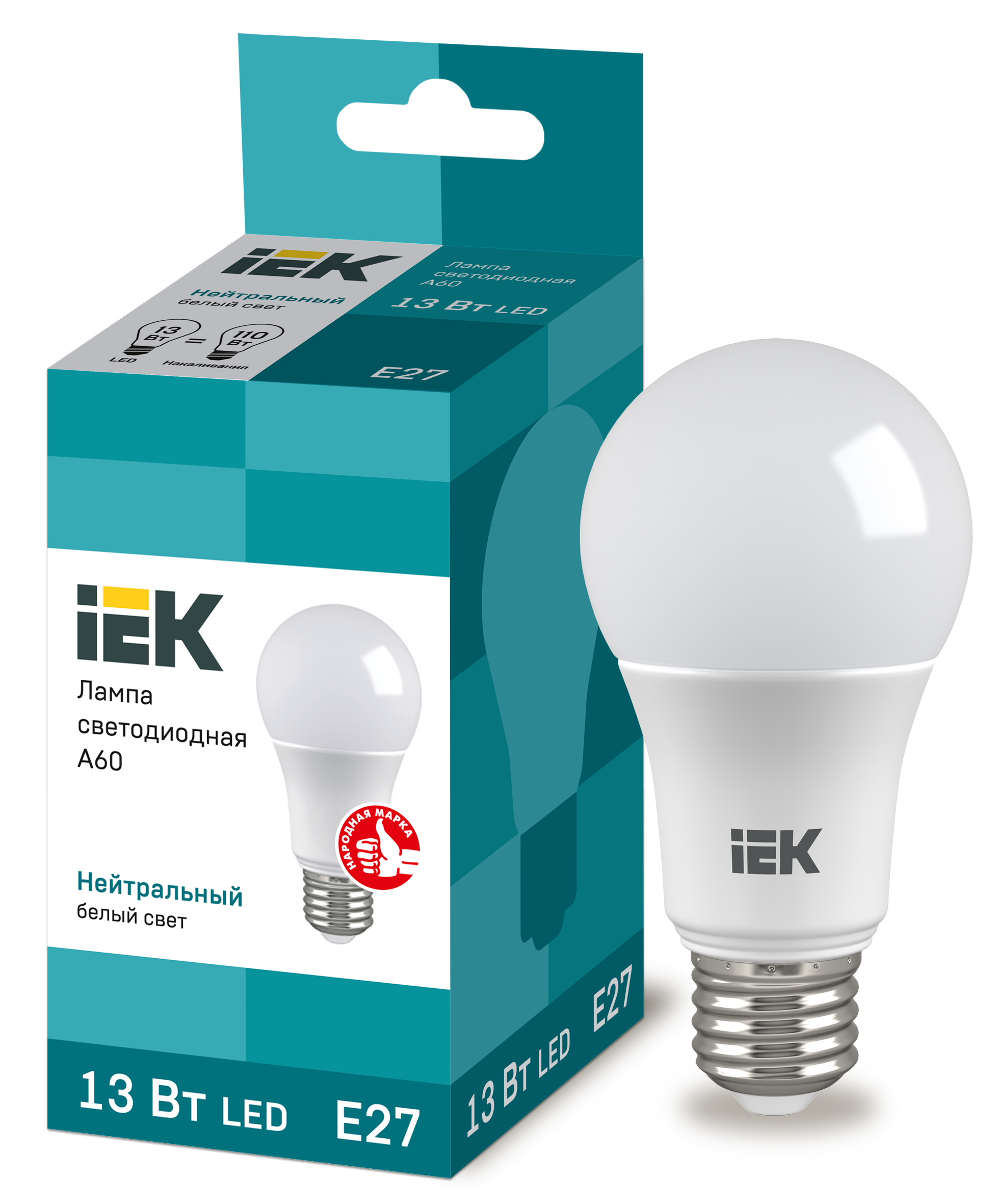 Лампа LED A60 груша 13Вт 230В 4000К E27 IEK в Чите