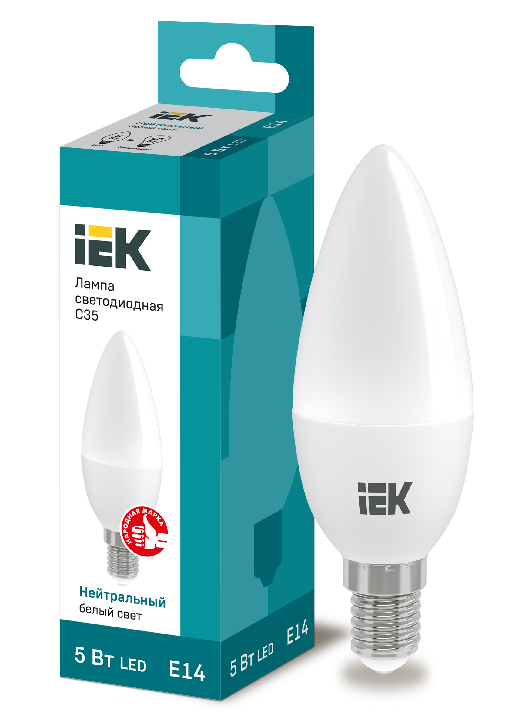 Лампа LED C35 свеча 5Вт 230В 4000К E14 IEK в Чите