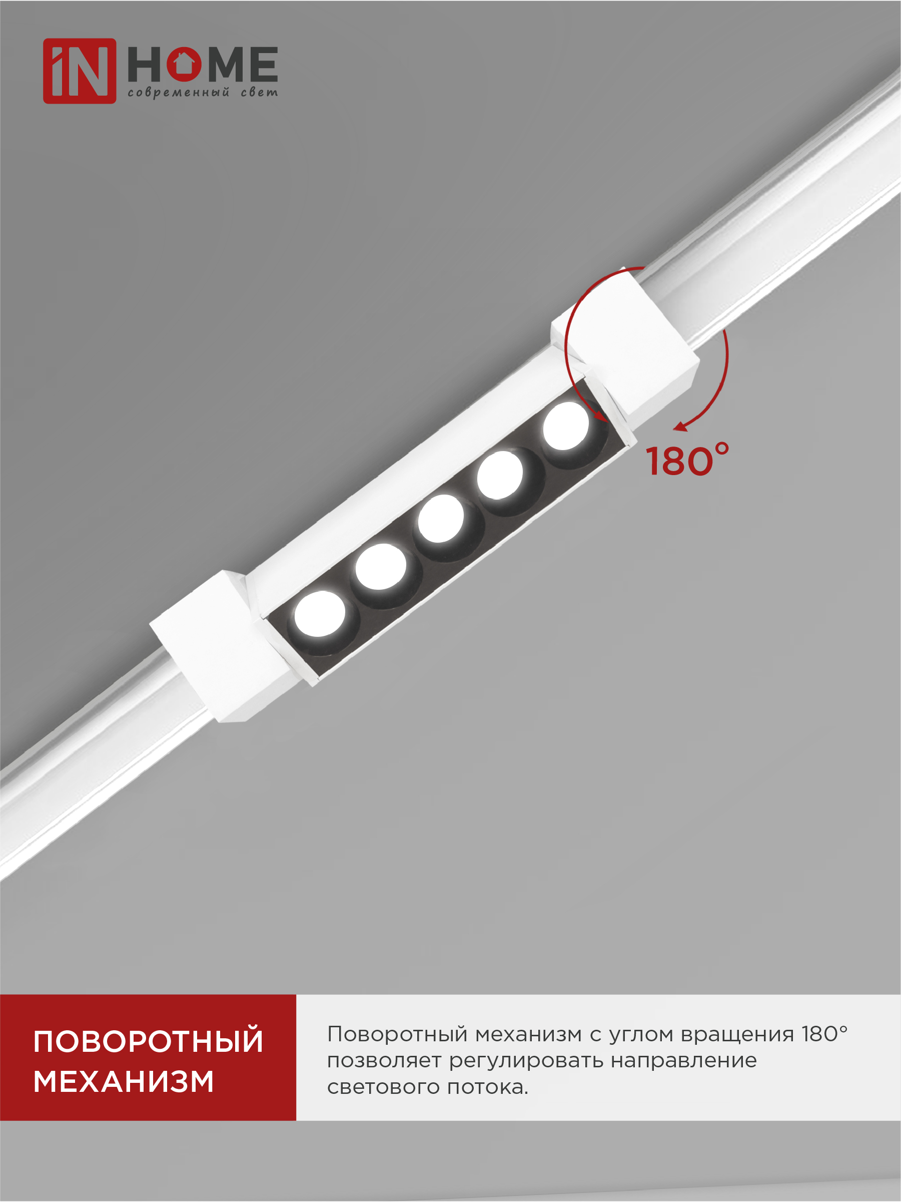 Светильник трековый линейный светодиодный поворотный LTR-02R-TL 10Вт 4000К 1000Лм 210мм IP40 24 градуса белый серии TOP-LINE IN HOME в Чите