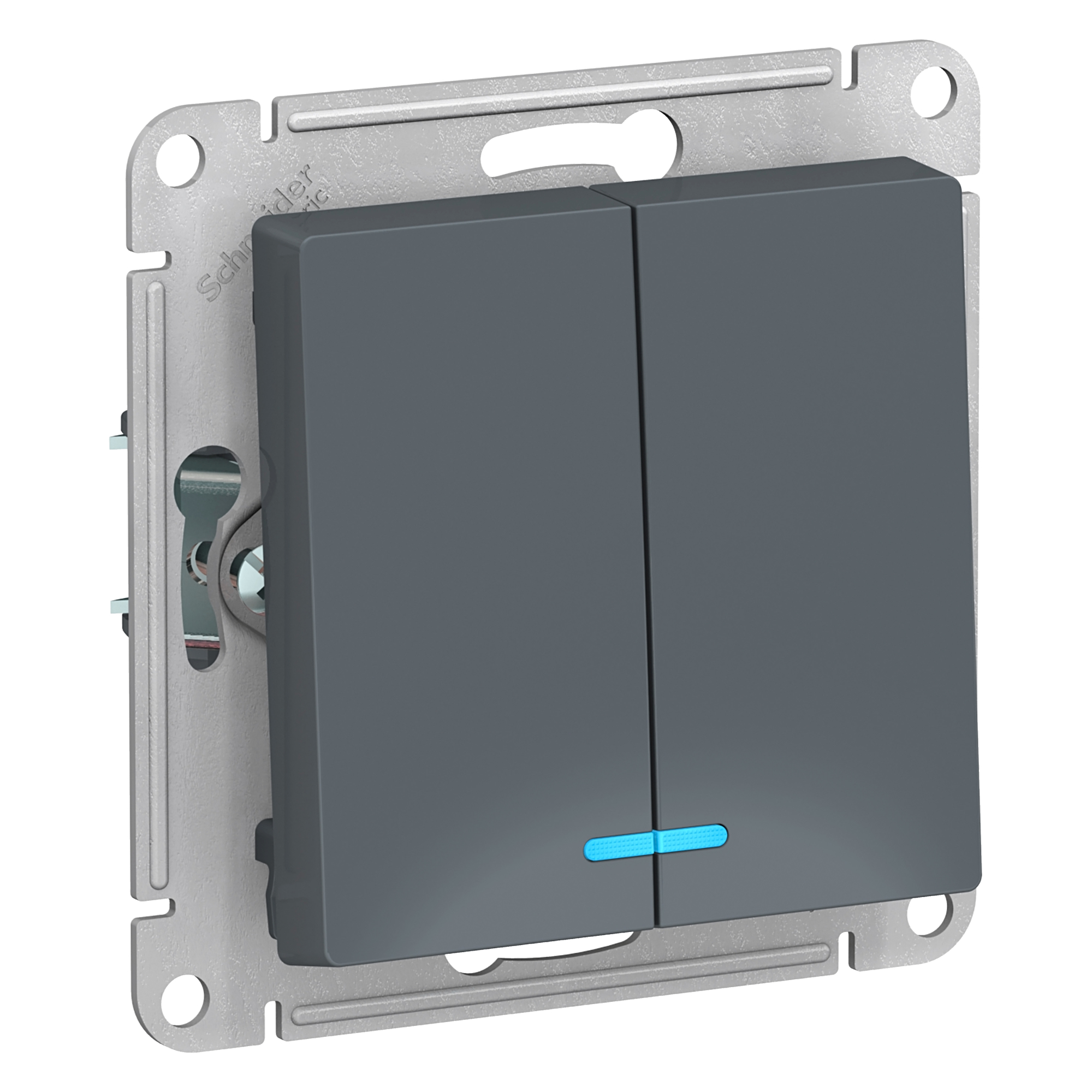 Выключатель двухклавишный AtlasDesign SE грифель в Чите