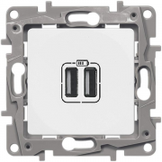 Розетка двойная USB ETIKA Legrand белая в Чите