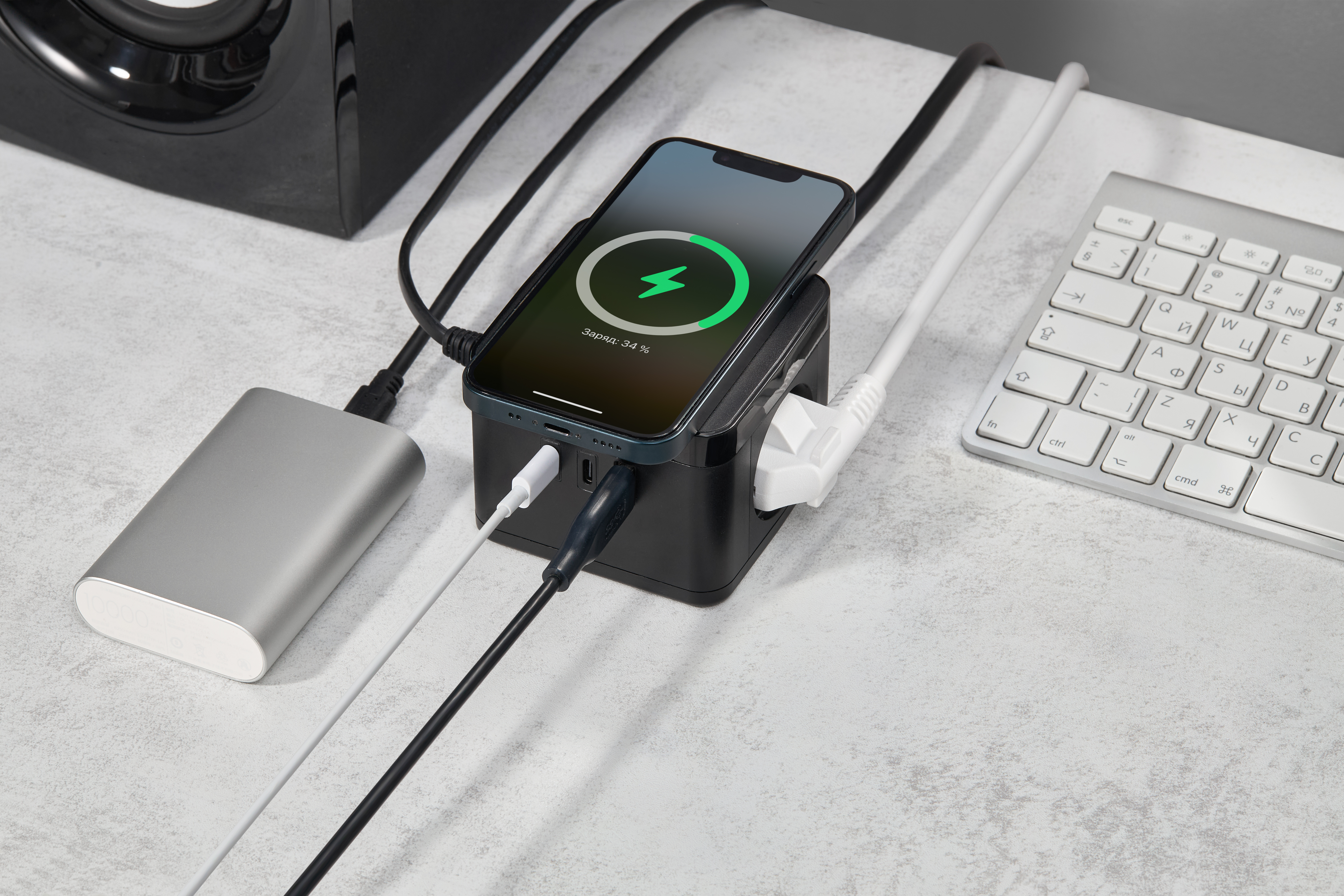 Удлинитель DOMINIC Qi10Вт У02К 1,3м 3х1мм2 USB A+C черный IEK в Чите