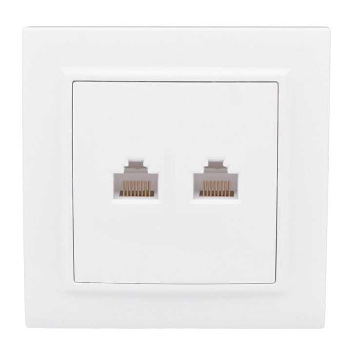Минск Розетка RJ-45+Phone СП белая EKF Basic в Чите