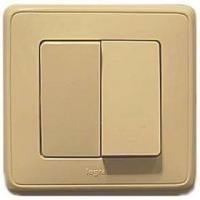 Выключатель двухклавишный CARIVA Legrand крем в Чите