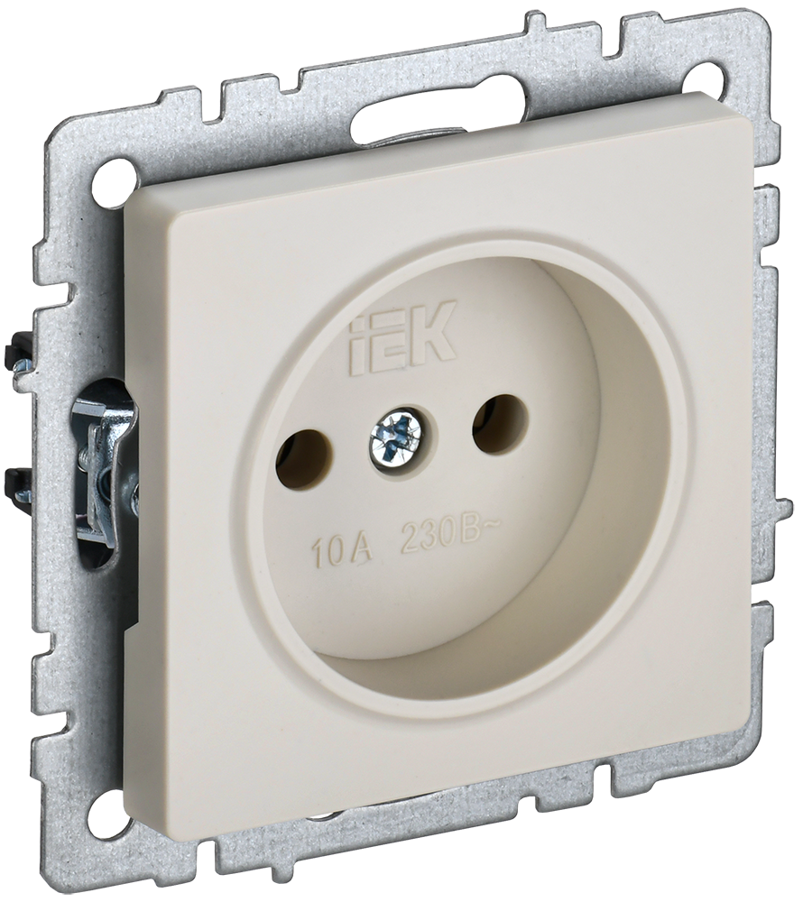 Розетка одинарная 10А BRITE IEK бежевая в Чите