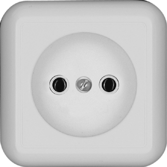 Розетка одинарная ПРИМА SE накладная с изолирующей пластиной белая в Чите
