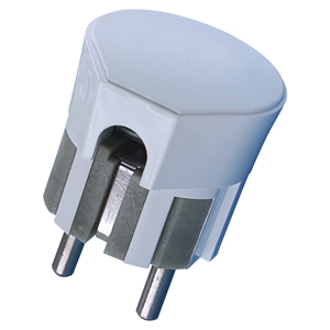 Вилка угловая В16-003/В16-001 с заземлением белая в Чите