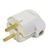 Вилка косая В16-242 с заземлением белая в Чите