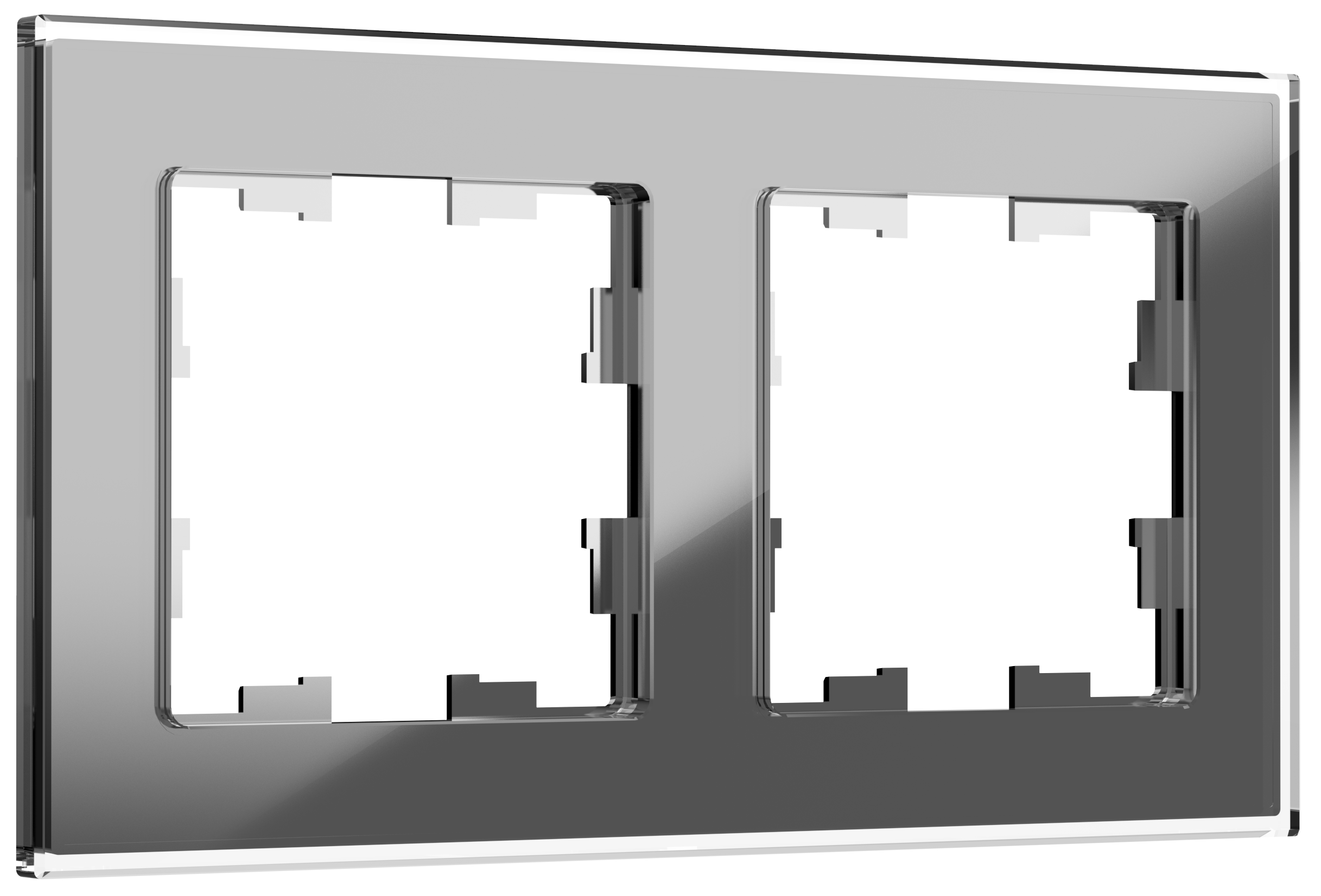 Рамка двойная BRITE IEK стекло серая в Чите