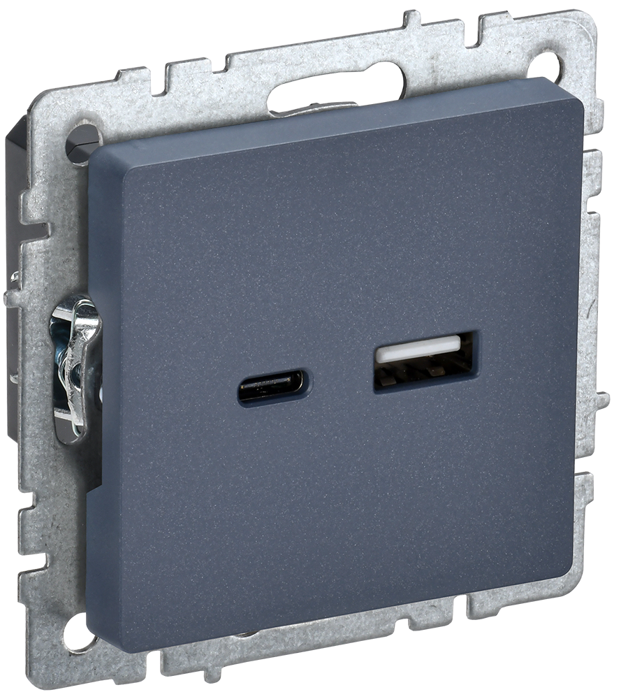 Розетка USB A+C 18Вт BRITE IEK маренго в Чите