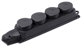 Розетка ОМЕГА IEK РБ34-1-0м четырехместная с защитными крышками IP44 в Чите