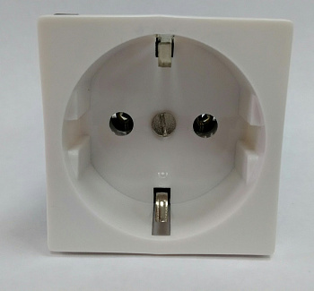 Розетка SPL одинарная с заземлением для кабель-канала белая в Чите