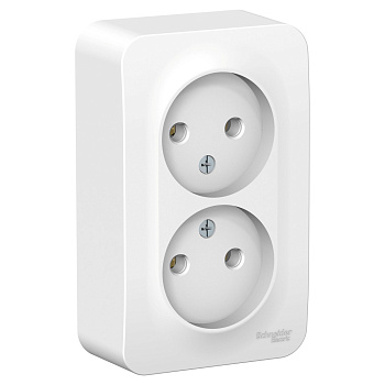 Розетка двойная BLANCA SE накладная с монтажной пластиной белая в Чите