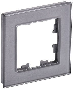 Рамка одинарная BRITE IEK стекло серая в Чите