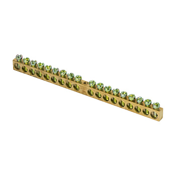 Шина PEN "ноль-земля" (6х9мм) 18 отверстий латунь крепеж по центру EKF PROxima в Чите